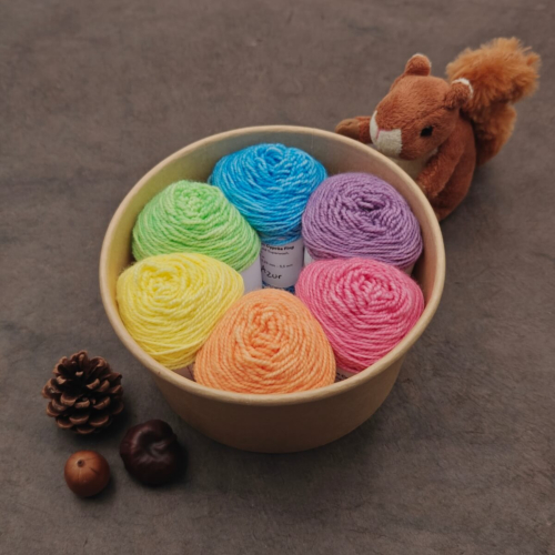 Knit Bowl Tourbillon Cyprès Fing 6x25g Arc-en-ciel fluo